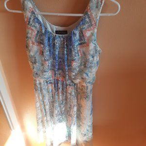 Love Reign Blue Lace Dress Junior's Large